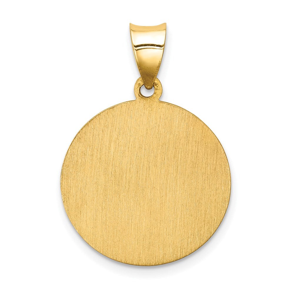 14K Gelbgold 14K Poliert und Satiniert Mutter Teresa Medaille Hohl Anhänger
