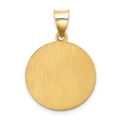 14K Gelbgold 14K Poliert und Satiniert Mutter Teresa Medaille Hohl Anhänger
