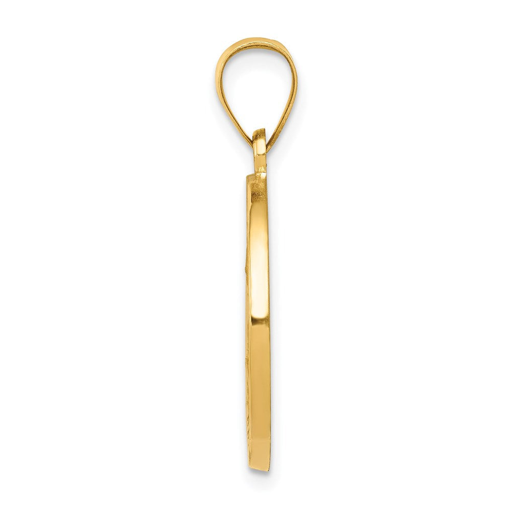 14K Gelbgold 14K Poliert und Satiniert St Nicholas Medaille Hohl Anhänger