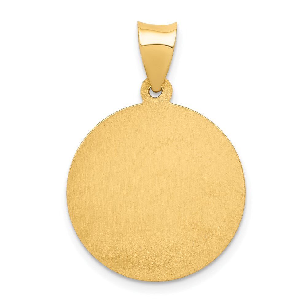 14K Gelbgold 14K Poliert und Satiniert St Nicholas Medaille Hohl Anhänger