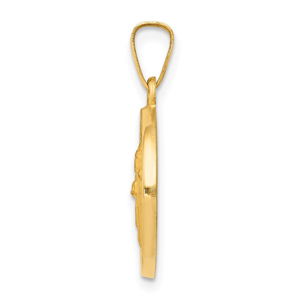 14K Gelbgold 14K Poliert und Satiniert St Patrick Medaille Hohl Anhänger