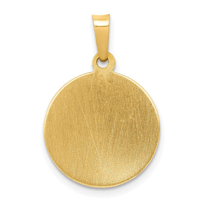 14K Gelbgold 14K Poliert und Satiniert St Patrick Medaille Hohl Anhänger