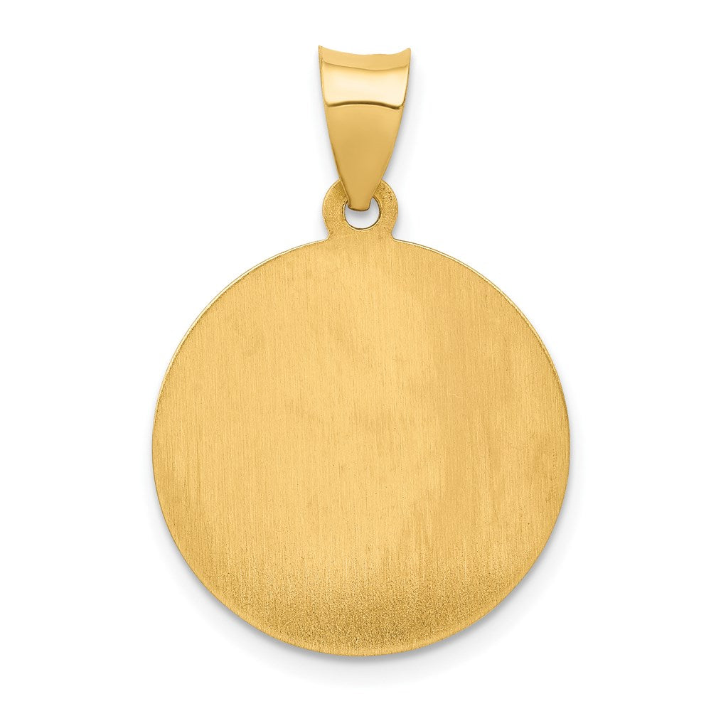 14K Gelbgold 14K Poliert und Satiniert St Patrick Medaille Hohl Anhänger