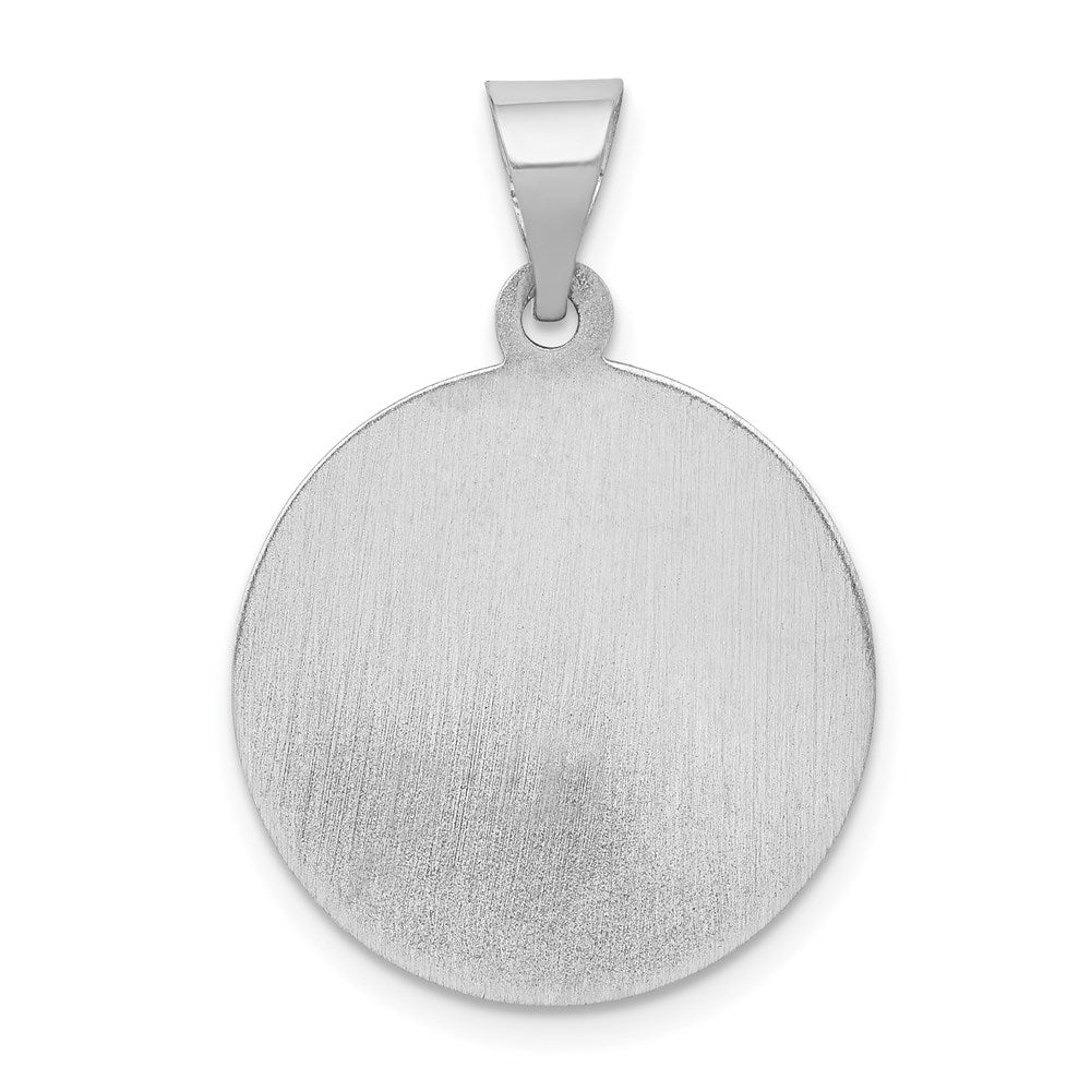 14K Weißgold 14K Weißgold Poliert und Satiniert St Patrick Medaille Hohl Anhänger