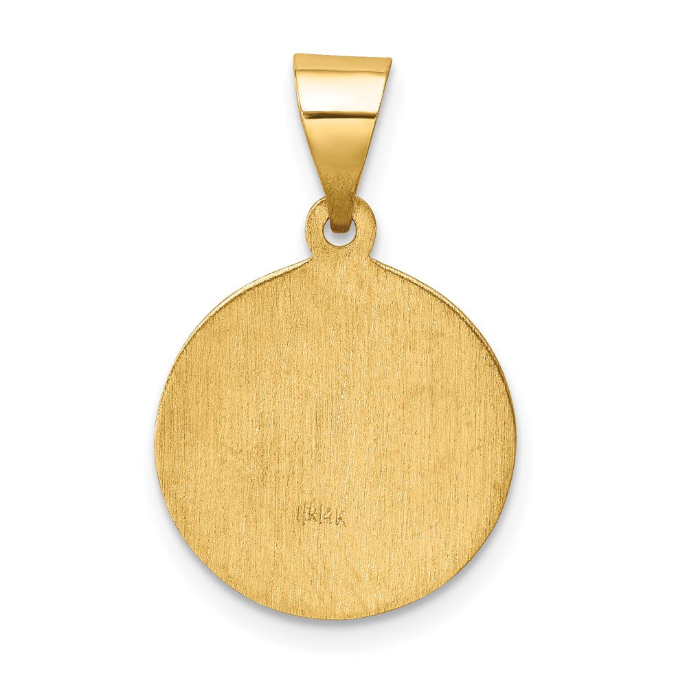 14K Gelbgold Poliert und Satiniert St Paul Medaille Hohl Anhänger