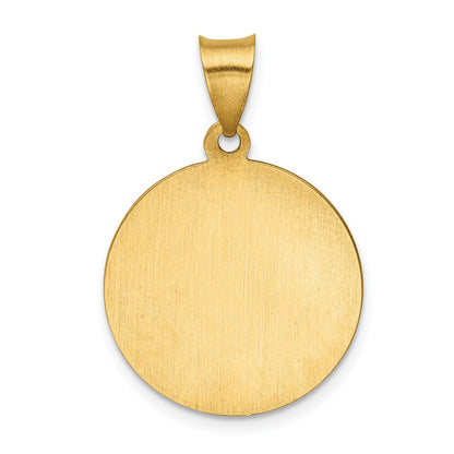 14K Gelbgold 14K Poliert und Satiniert St Peregrine Medaille Hohl Anhänger