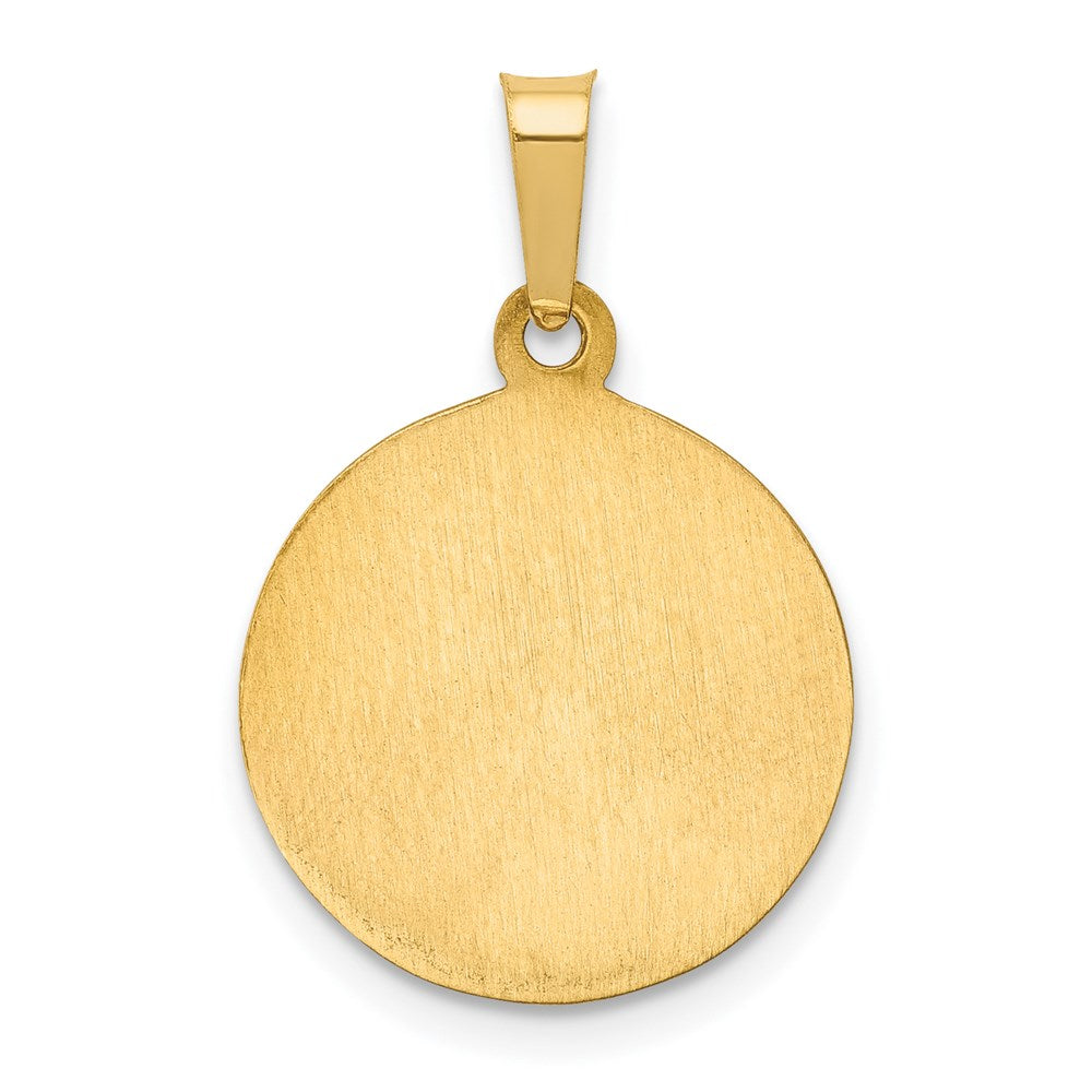 14K Gelbgold 14K Poliert und Satiniert St Peregrine Medaille Hohl Anhänger