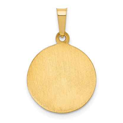 14K Gelbgold 14K Poliert und Satiniert St Peregrine Medaille Hohl Anhänger