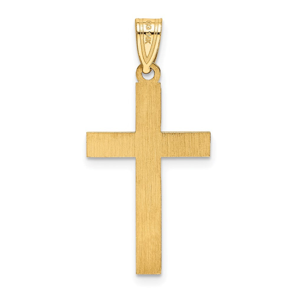 14K Gelbgold 14K Geätzt Blumen Kreuz Anhänger