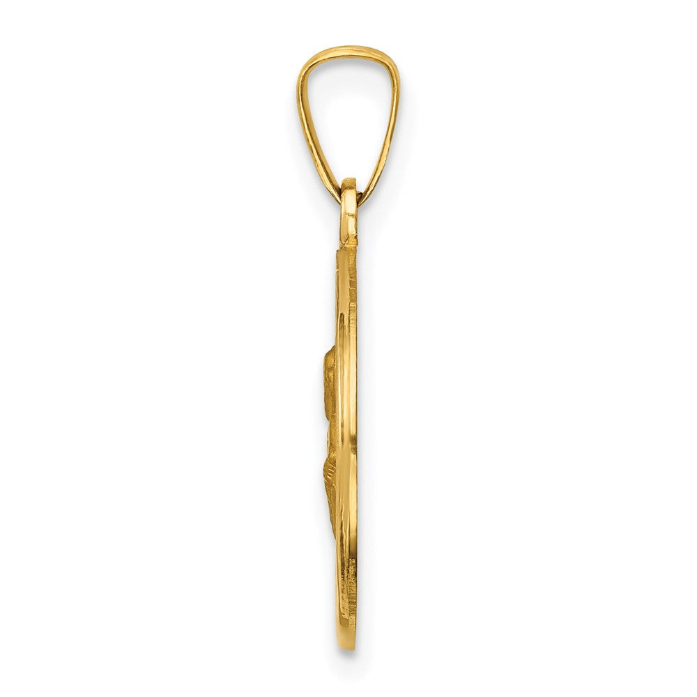 14K Gelbgold 14K Poliert und Satiniert St Peter Medaille Hohl Anhänger