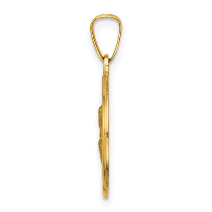 14K Gelbgold 14K Poliert und Satiniert St Peter Medaille Hohl Anhänger