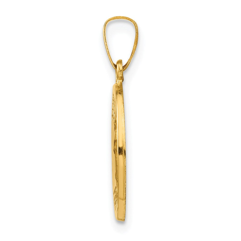14K Gelbgold 14K Poliert und Satiniert St Raphael Medaille Hohl Anhänger