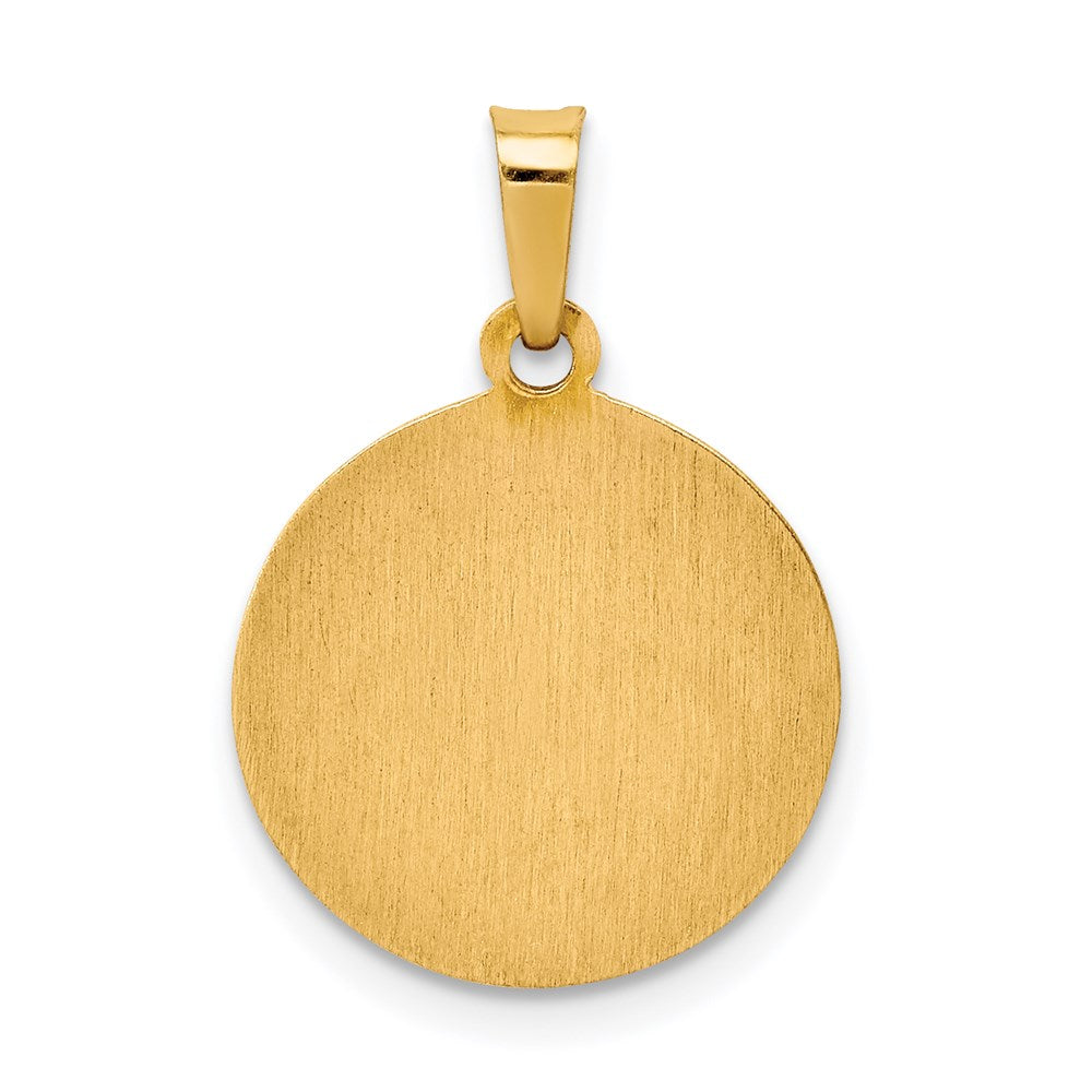 14K Gelbgold 14K Poliert und Satiniert St Raphael Medaille Hohl Anhänger