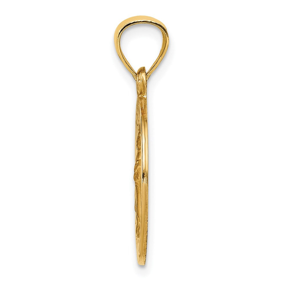 14K Gelbgold 14K Poliert und Satiniert St Raphael Medaille Hohl Anhänger