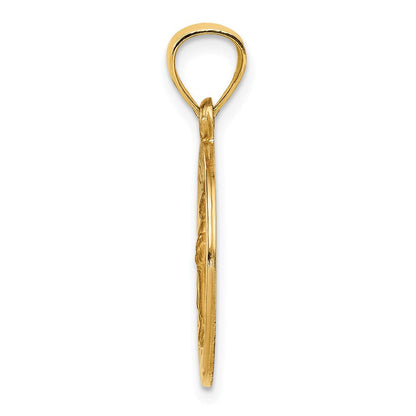 14K Gelbgold 14K Poliert und Satiniert St Raphael Medaille Hohl Anhänger