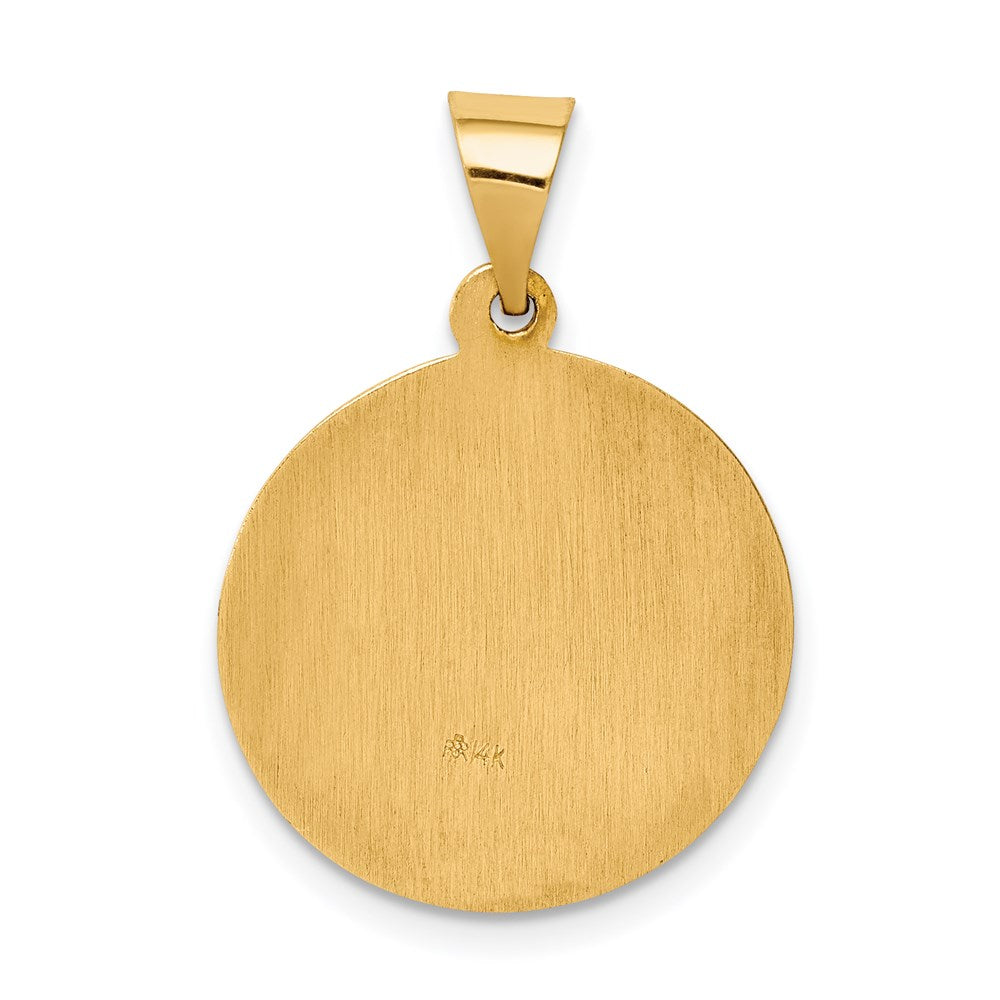 14K Gelbgold 14K Poliert und Satiniert St Raphael Medaille Hohl Anhänger