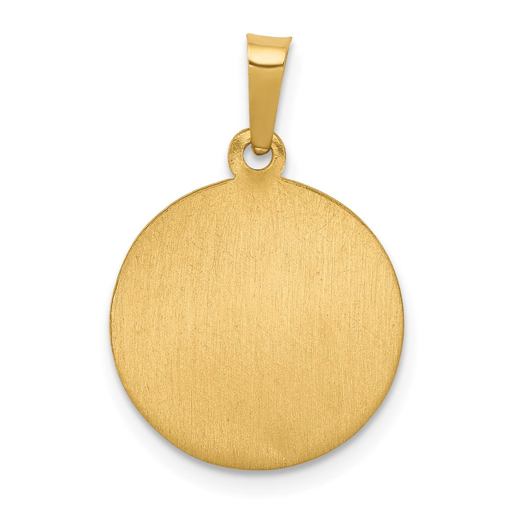 14K Gelbgold 14K Poliert und Satiniert St Theresa Medaille Hohl Anhänger