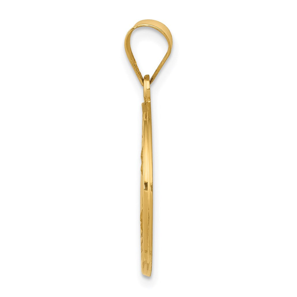 14K Gelbgold 14K Poliert und Satiniert St Theresa Medaille Hohl Anhänger