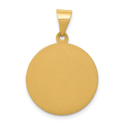 14K Gelbgold 14K Poliert und Satiniert St Theresa Medaille Hohl Anhänger