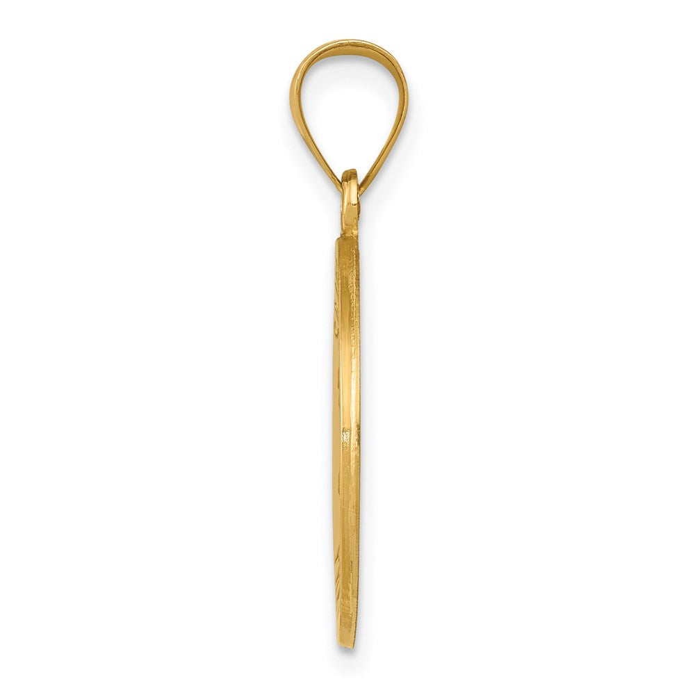 14K Gelbgold 14K Poliert und Satiniert St Thomas Medaille Hohl Anhänger