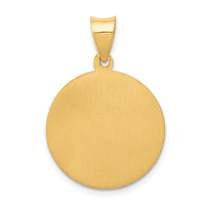 14K Gelbgold 14K Poliert und Satiniert St Thomas Medaille Hohl Anhänger