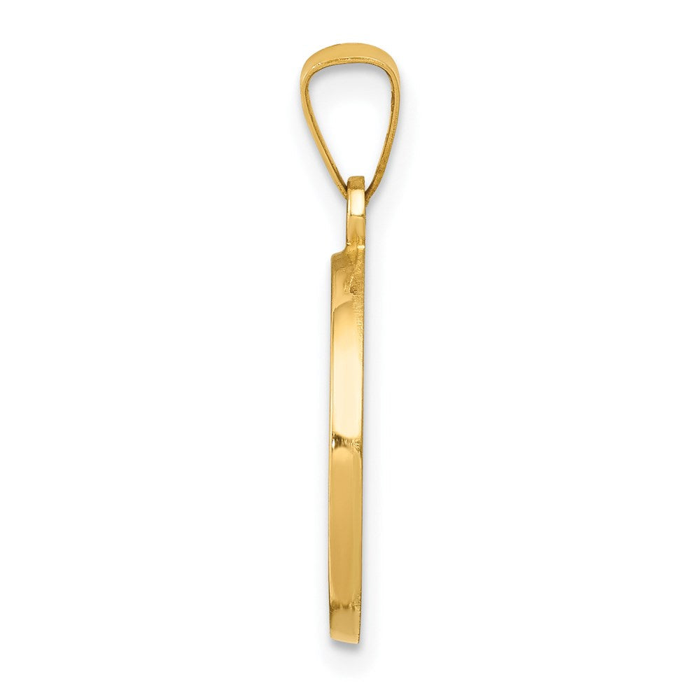 14K Gelbgold 14K Poliert/satin First Heilig Kommunion Medaille Hohl Anhänger