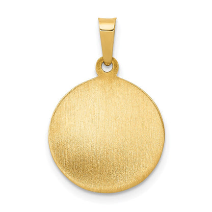 14K Gelbgold 14K Poliert/satin First Heilig Kommunion Medaille Hohl Anhänger