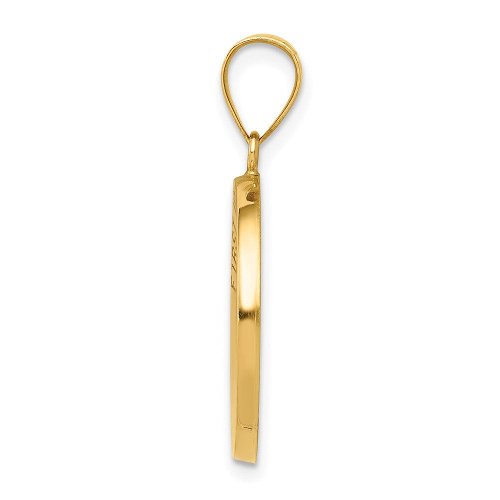 14K Gelbgold 14K Poliert/satin First Heilig Kommunion Medaille Hohl Anhänger