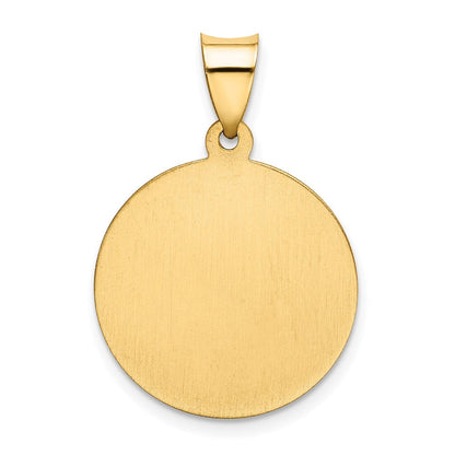 14K Gelbgold 14K Poliert/satin First Heilig Kommunion Medaille Hohl Anhänger