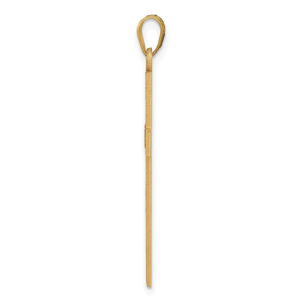 14K Gelbgold 14K Geätzt Blumen Kreuz Anhänger