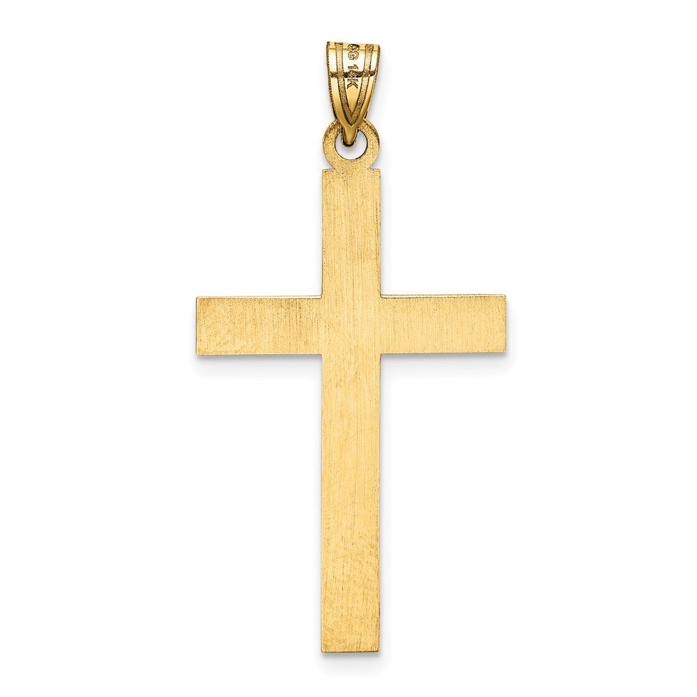 14K Gelbgold 14K Geätzt Blumen Kreuz Anhänger