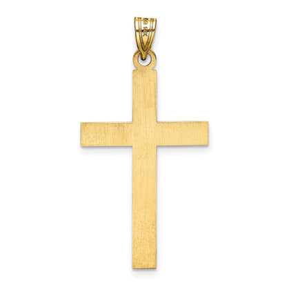 14K Gelbgold 14K Geätzt Blumen Kreuz Anhänger