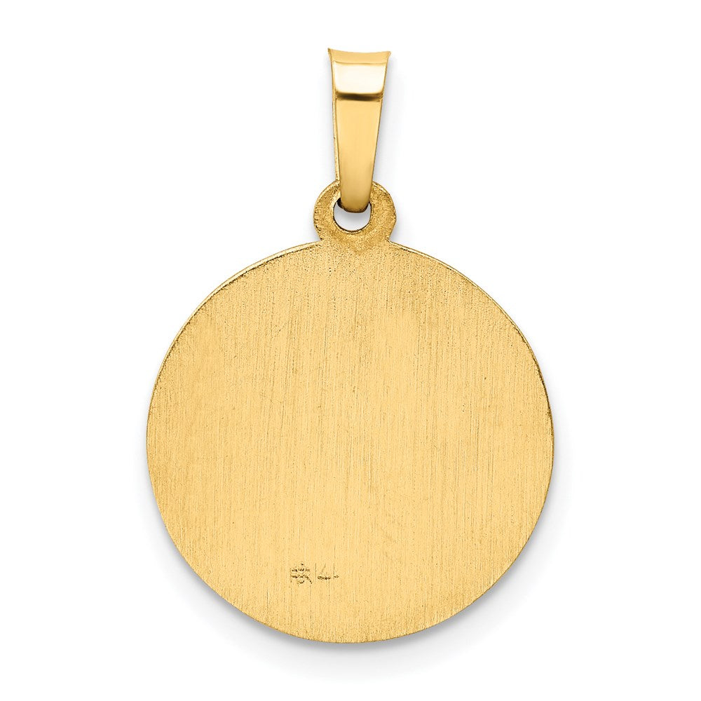 14K Gelbgold 14K Poliert und Satiniert Heilig Kommunion Medaille Hohl Anhänger