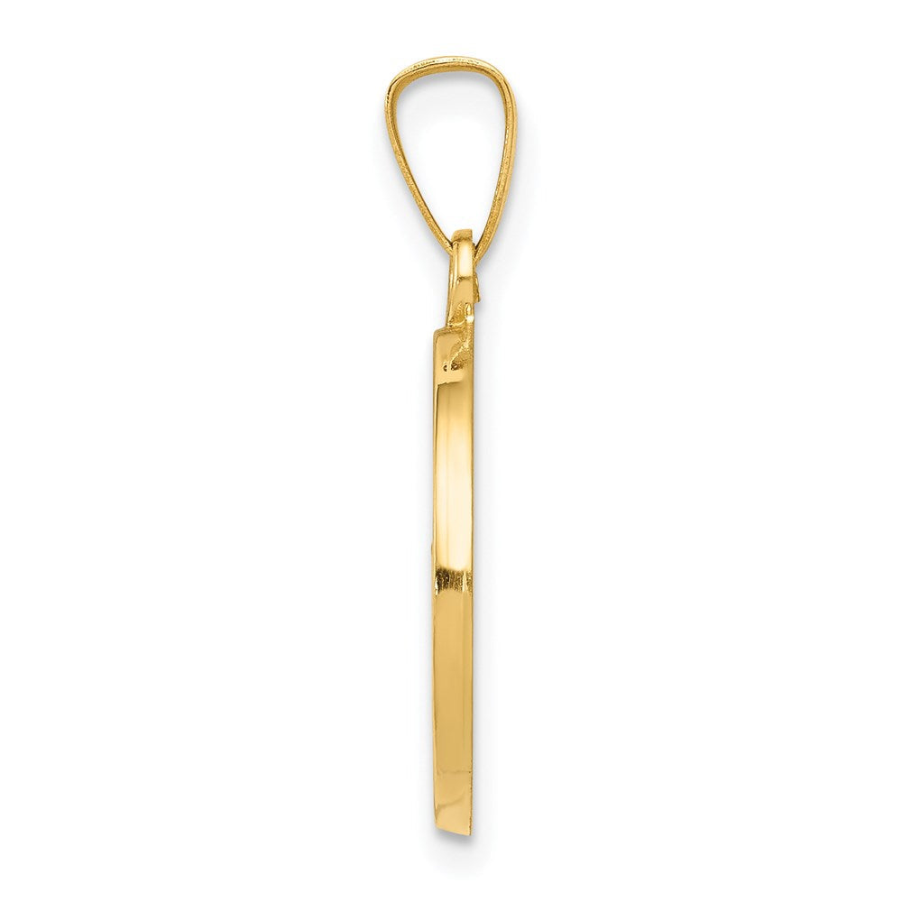 14K Gelbgold 14K Poliert und Satiniert Firmung Medaille Hohl Anhänger