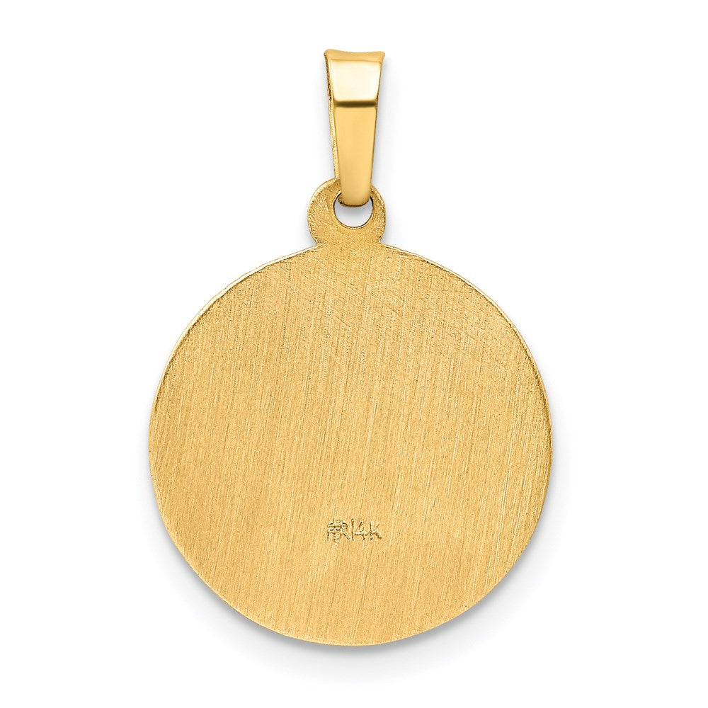 14K Gelbgold 14K Poliert und Satiniert Firmung Medaille Hohl Anhänger
