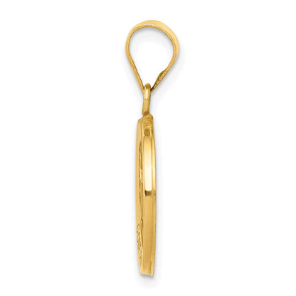 14K Gelbgold 14K Poliert und Satiniert Firmung Medaille Hohl Anhänger
