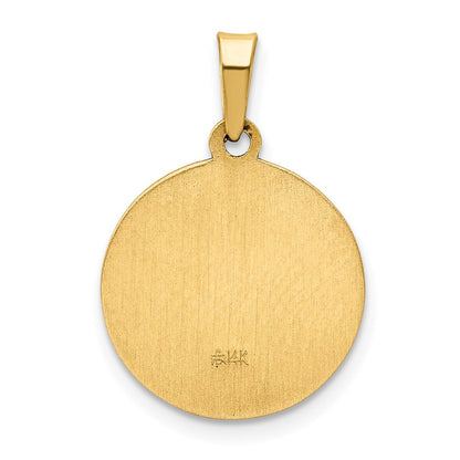 14K Gelbgold 14K Poliert und Satiniert Firmung Medaille Hohl Anhänger