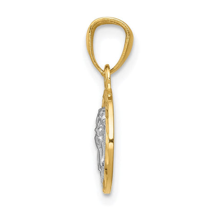 14K Gelb & Rhodium 14K mit Rhodium Cherub Anhänger