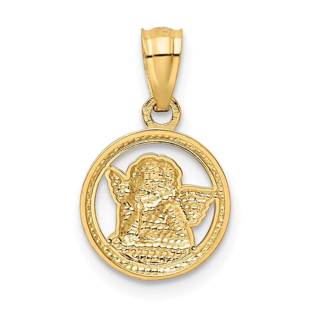 14K Gelb & Rhodium 14K mit Rhodium Cherub Anhänger