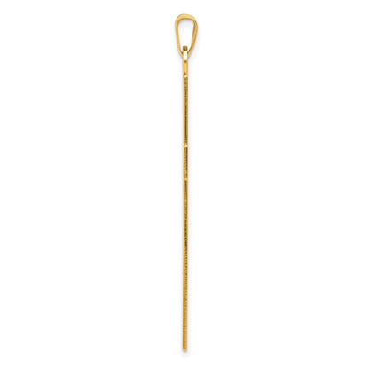 14K Gelbgold 14K Geätzt Blumen Design Kreuz Anhänger
