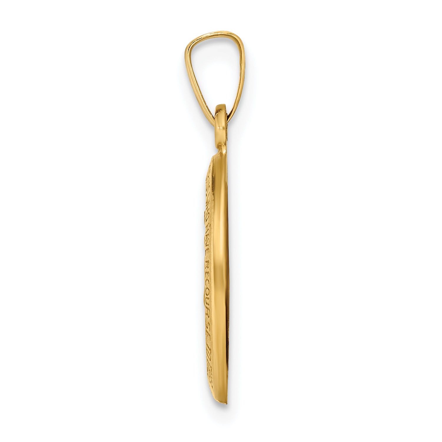 14K Gelbgold 14K Poliert und Satiniert Wundertätig Medaille Hohl Anhänger