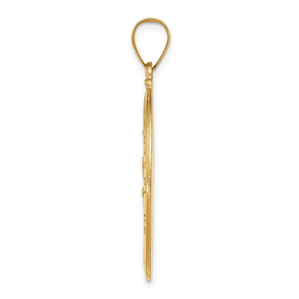 14K Gelbgold 14K Poliert und Satiniert St Christopher Medaille Hohl Anhänger