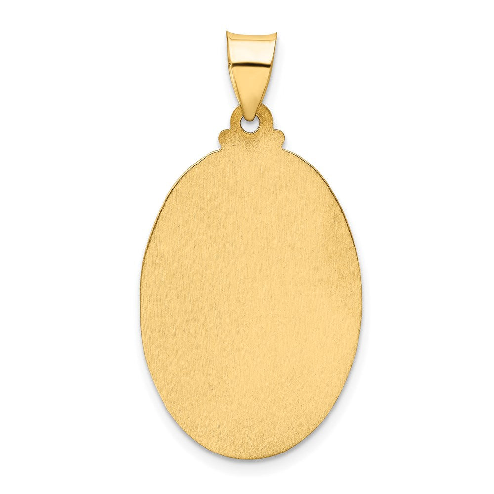 14K Gelbgold 14K Poliert und Satiniert St Christopher Medaille Hohl Anhänger