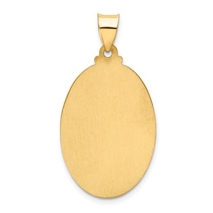 14K Gelbgold 14K Poliert und Satiniert St Christopher Medaille Hohl Anhänger
