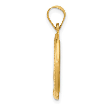 14K Gelbgold 14K Hohl Poliert und Satiniert Wundertätig Medaille Anhänger