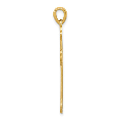 14K Gelbgold 14K Knospend Kreuz Anhänger