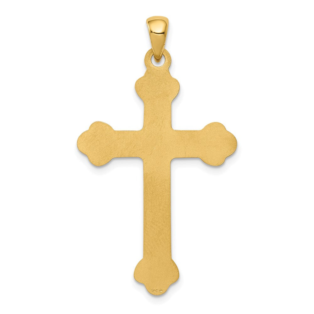 14K Gelbgold 14K Knospend Kreuz Anhänger