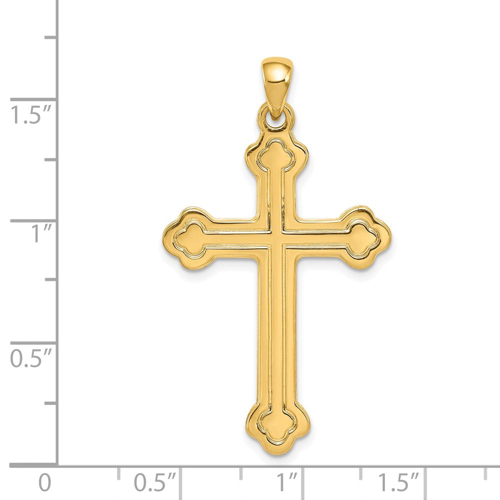 14K Gelbgold 14K Knospend Kreuz Anhänger