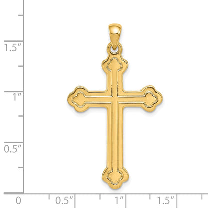 14K Gelbgold 14K Knospend Kreuz Anhänger