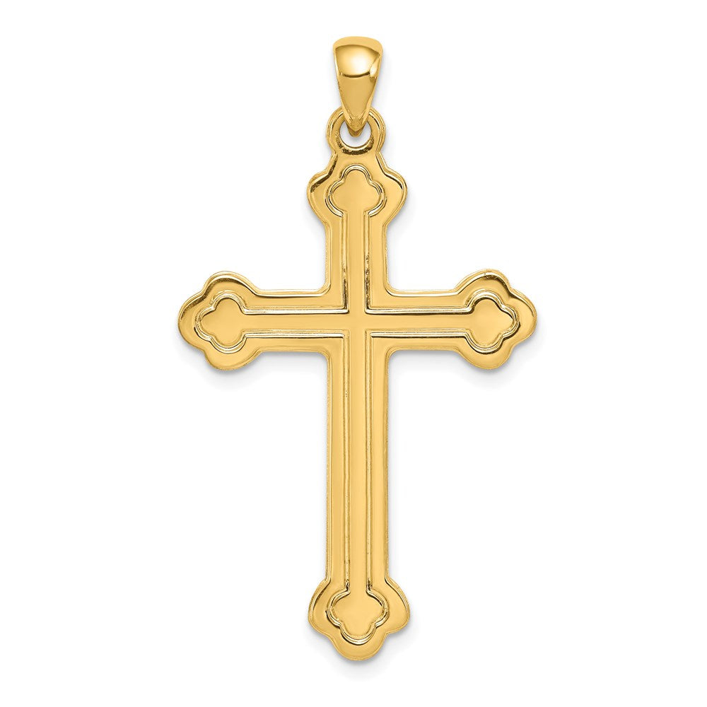 14K Gelbgold 14K Knospend Kreuz Anhänger